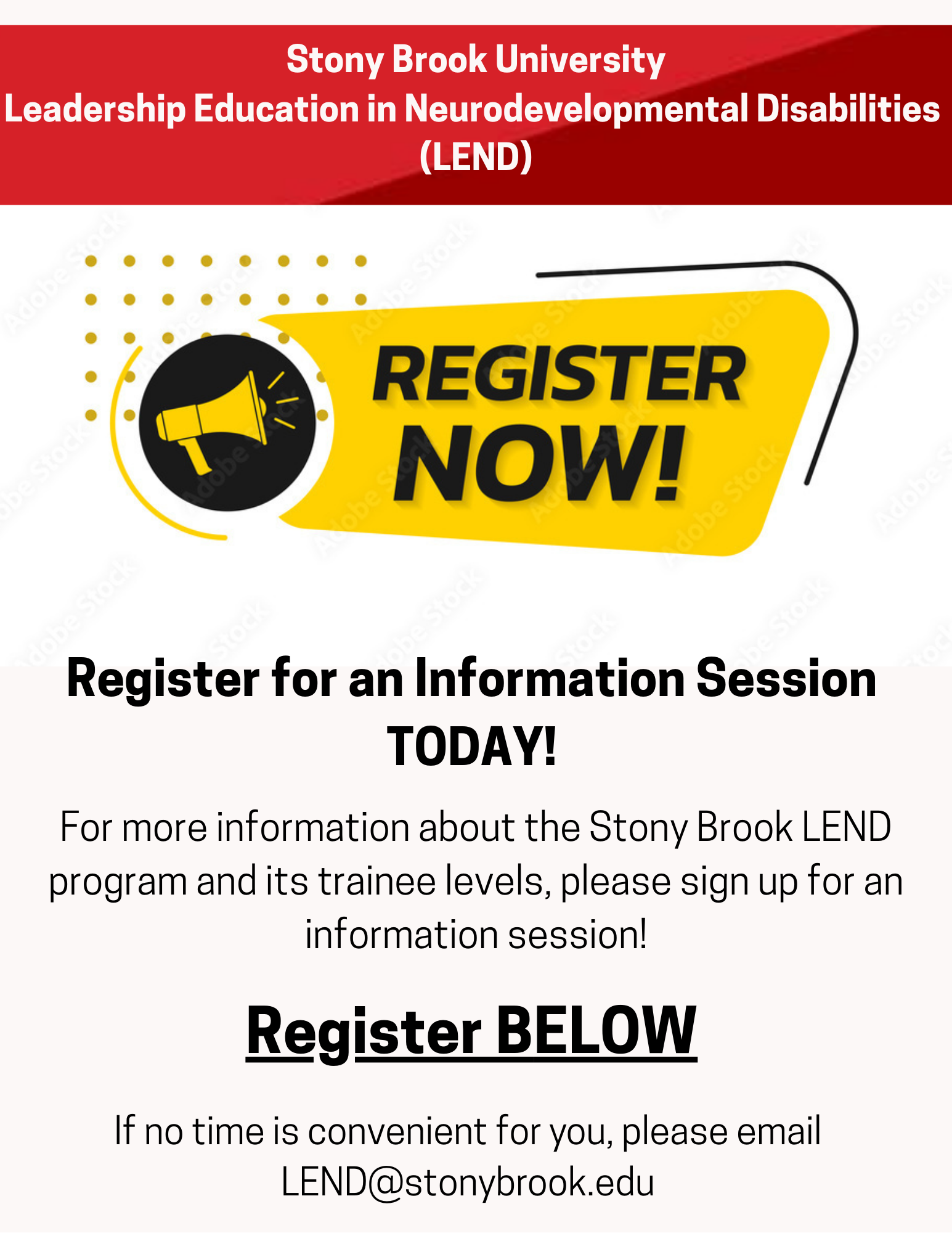 Register for an information session today!